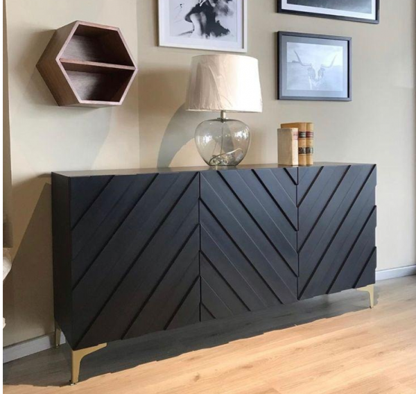Modern Luxury Design Wooden Side Table Black